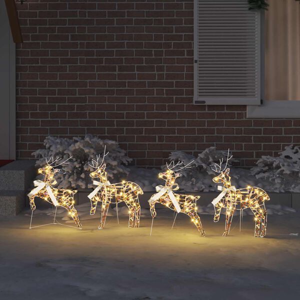 vidaXL LED Reindeers with 80 LEDs 4 pcs Multicoulur PET