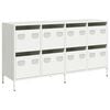vidaXL Sideboard White 135x39x73.5 cm Cold-rolled Steel