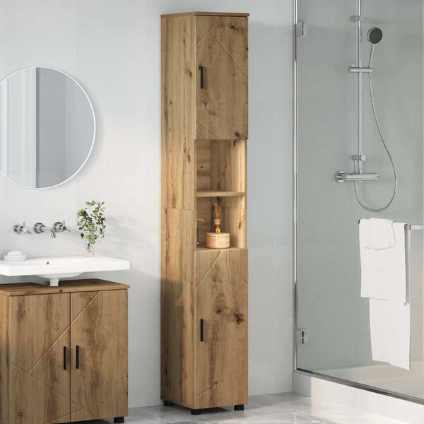 vidaXL Bathroom Cabinet with Storage Artisan Oak 30 x 35 x 192 cm