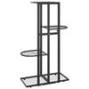 vidaXL 4-Floor Flower Stand 43x22x76 cm Black Metal