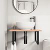 vidaXL Basin Shelf Wall Mounted Steel and Solid Wood Oak