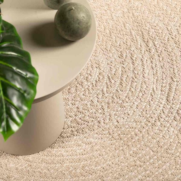 vidaXL Rug ZIZUR Beige 120x120 cm Jute Look Indoor and Outdoor