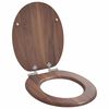 vidaXL Soft-Close Toilet Seat Brown 44 x 38 cm MDF board