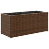 vidaXL Garden Planters with 2 Pots 2 pcs Brown 72x30x32 cm Poly Rattan