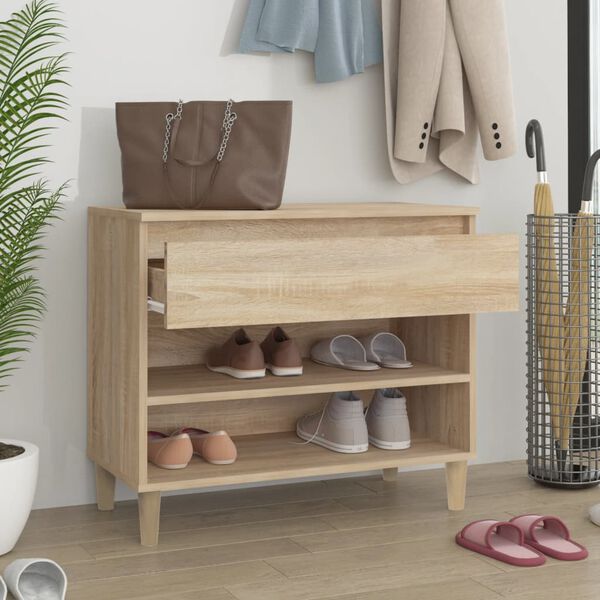vidaXL Shoe Cabinet Sonoma Oak 70x36x60 cm Engineered Wood