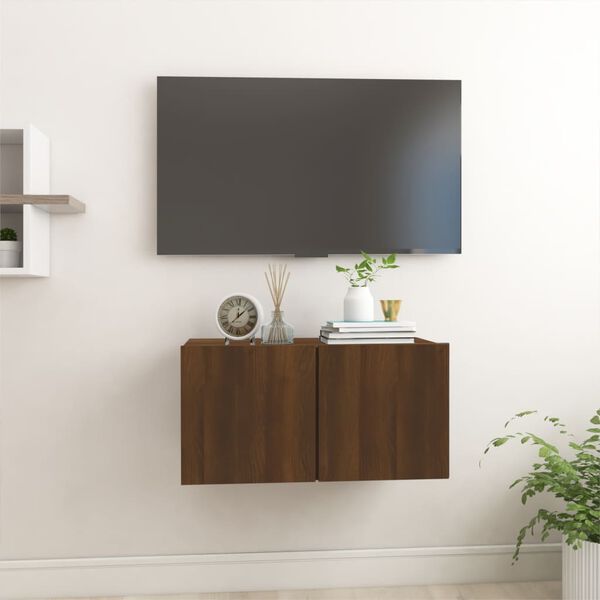 vidaXL Hanging TV Cabinet Brown Oak 60x30x30 cm Engineered Wood