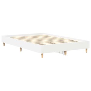 vidaXL Bed Frame White 137 x 190 cm Engineered Wood