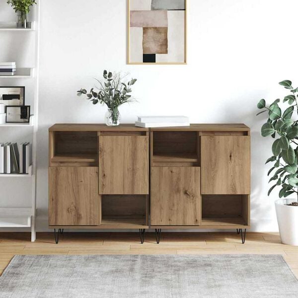 vidaXL Sideboard 2 pcs Artisan Oak 60 x 35 x 70 cm