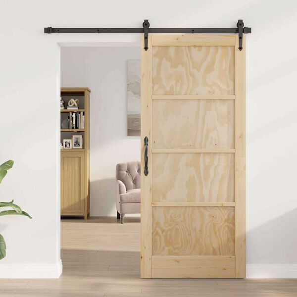 vidaXL Sliding Door ORKDAL Brown 86 x 211 cm Solid Pine Wood