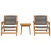 vidaXL Garden Chairs with Table 3 pcs Grey Solid Acacia Wood