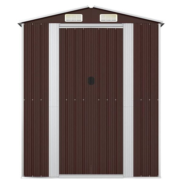 vidaXL Garden Shed Dark Brown 192x108x223 cm Galvanised Steel