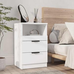 vidaXL Bedside Cabinet White Engineered Wood