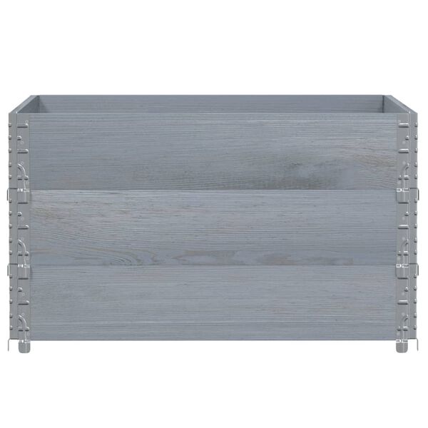 vidaXL Pallet Collars 3 pcs Grey 100x100 cm Solid Wood Pine