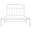vidaXL Metal Bed Frame without Mattress with Headboard White 107x203cm