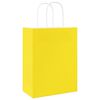 vidaXL Paper Bags 250 pcs with Handles Yellow 21x11x28 cm