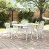 vidaXL Garden Dining Set 7 pcs White Aluminium