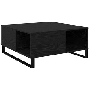 vidaXL Coffee Table Black Oak 80 x 80 x 36.5 cm Engineered Wood
