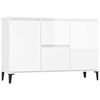 vidaXL Sideboard High Gloss White 102x35x70 cm Engineered Wood