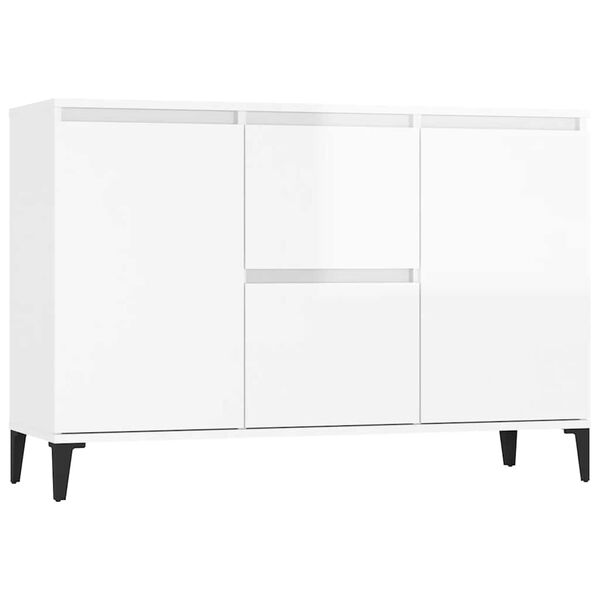 vidaXL Sideboard High Gloss White 102x35x70 cm Engineered Wood