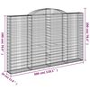 vidaXL Arched Gabion Baskets 6 pcs 300x30x180/200 cm Galvanised Iron