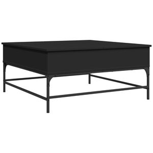 vidaXL Coffee Table Black 95x95x45 cm Engineered Wood and Metal