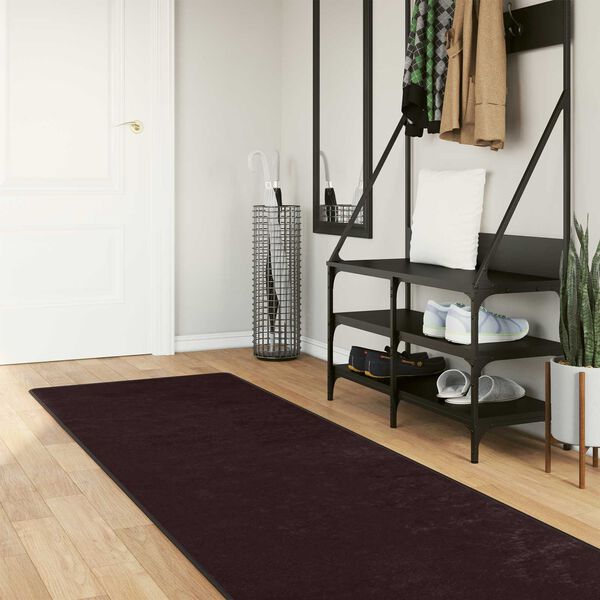 vidaXL Rug Runner MARSA Anthracite 400 x 80 cm Polyester and PVC