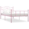 vidaXL Bed Frame without Mattress Pink Metal 100x200 cm