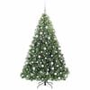 vidaXL Artificial Christmas Tree with 300 LEDs Green 180 cm PE and PVC