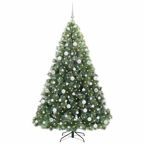 vidaXL Artificial Christmas Tree with 300 LEDs Green 180 cm PE and PVC