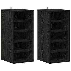 vidaXL Shoe Cabinet 2 pcs 32 x 35 x 70 cm Engineered Wood Black Oak