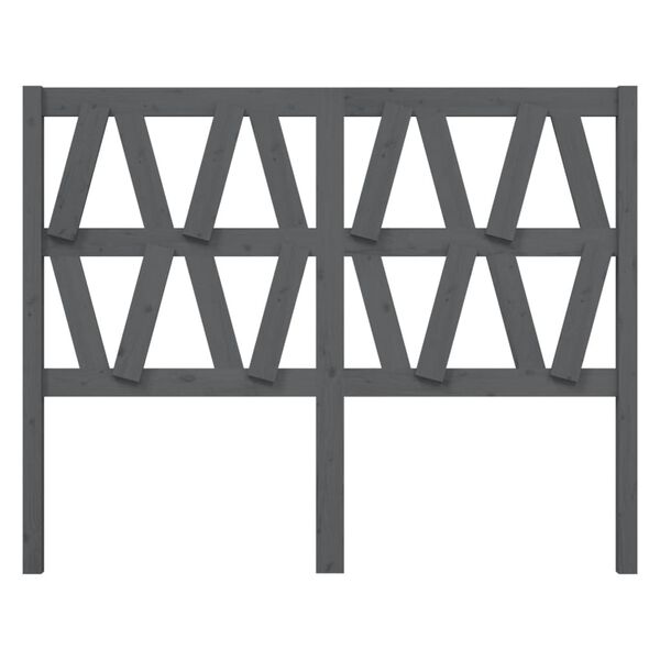 vidaXL Bed Headboard Grey 146x4x100 cm Solid Wood Pine