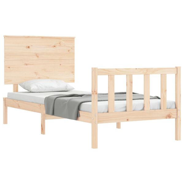 vidaXL Bed Frame without Mattress Small Single Solid Wood Pine