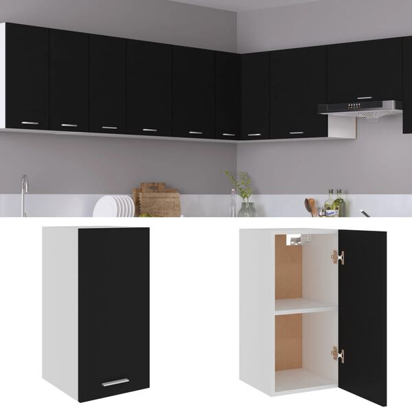 vidaXL Hanging Cabinet Lyon Black 29.5x31x60 cm Engineered Wood