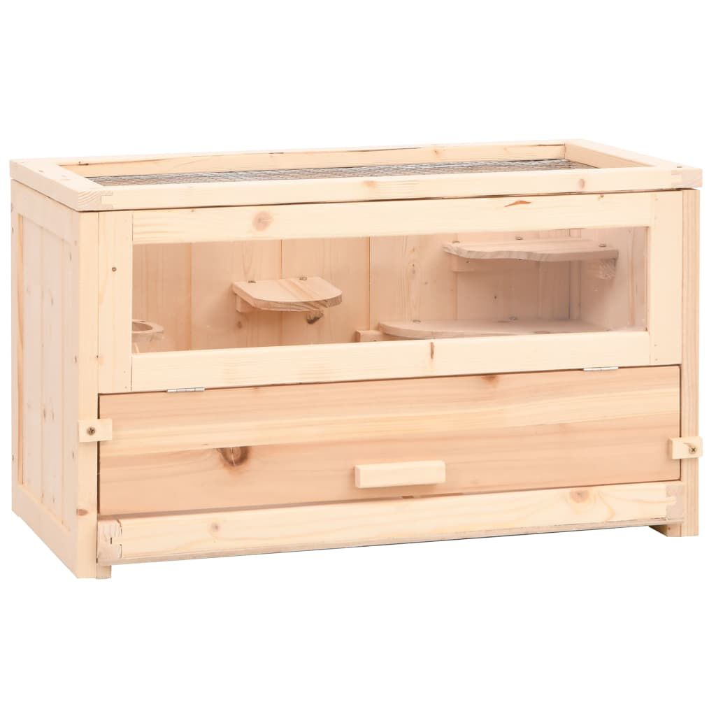 vidaXL Hamster Cage 60x30x35 cm Solid Wood Fir vidaXL
