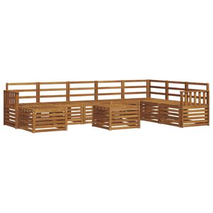 vidaXL Outdoor Sofa Set 9 pcs Natural Solid Acacia Wood