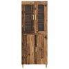 vidaXL Highboard Old Wood 69.5 x 34 x 180 cm Engineered Wood and Glass