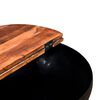 vidaXL Coffee Table Set 2 Pieces Solid Reclaimed Wood Black Bowl Shape
