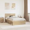 vidaXL Bed Frame Sonoma Oak 135 x 190 cm Engineered wood