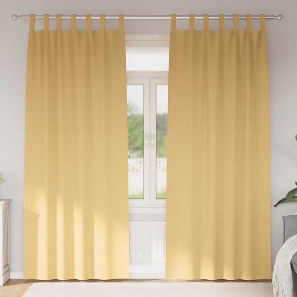 vidaXL Blackout Curtains with Rings 2 pcs Beige 225 x 140 cm Polyester
