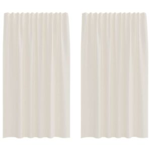 vidaXL Voile Curtains with Rod Pockets 2 pcs Cream