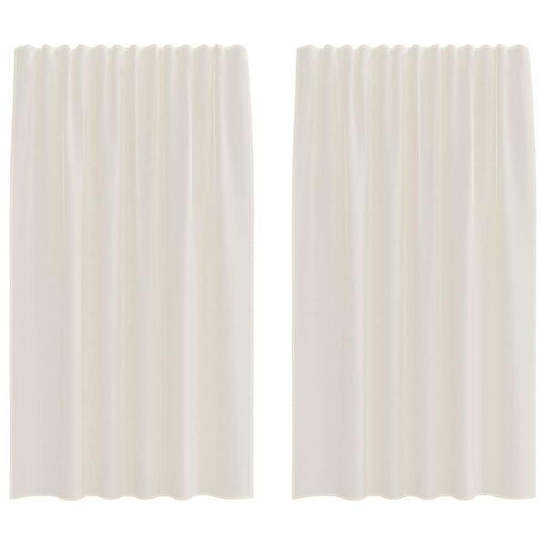 vidaXL Voile Curtains with Rod Pockets 2 pcs Cream