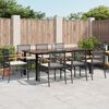 vidaXL 9 Piece Garden Dining Set with Cushions Black Poly Rattan