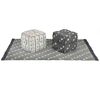 vidaXL Pouffes Folding Geometric Grey and White 40 x 40 x 40 cm Fabric