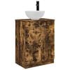 vidaXL Bathroom Vanity with Sink Smoked Oak 54 x 35 x 83 cm