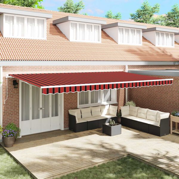 vidaXL Retractable Awning Retractable Orange and Brown 600 x 300 cm