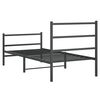 vidaXL Metal Bed Frame without Mattress with Footboard&nbsp;Black 90x190cm