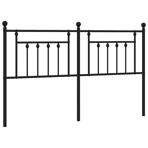 vidaXL Metal Headboard Black 160 cm