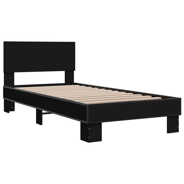 vidaXL Bed Frame without Mattress Black 100x200 cm