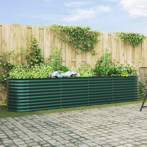 vidaXL Raised Bed Green 400 x 80 x 81 cm Steel