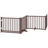 vidaXL Dog Gate with Door Foldable 8 Panels Brown 640 cm Poplar Wood